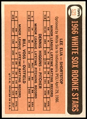 1966 Topps 529 טירונות White Sox Lee Elia/Dennis Higgins/Bill Voss Chicago White Sox ex White Sox