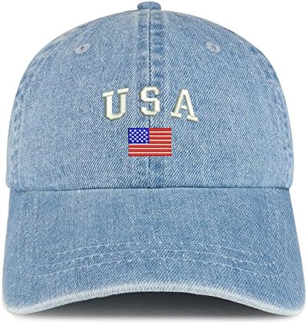 חנות הלבשה אופנתית דגל אמריקאי וארהב רקומה כובע ג'ינס כובע כובע אבא