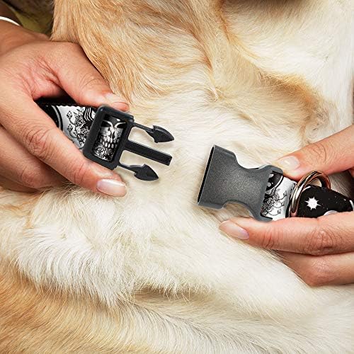 כלב צווארון פלסטיק קליפ שטח שלך פנים לבן שחור 6 כדי 9 סנטימטרים 0.5 אינץ רחב