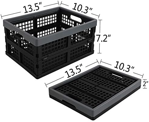 ארגז אחסון פלסטיק שחור אנברס, סל אחסון/מיכל קטן מתקפל, 13.5 x 10.3 x 7.2 , 3 חבילות