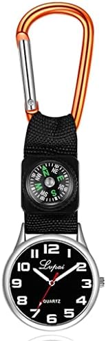 FSYSM SPORT חיצוני קוורץ שעון כיס עם שעון תליון מצפן רצועת ניילון קרבינר מתנות לשעון כיס