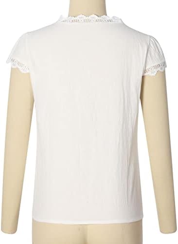 חולצת חולצה של סתיו קיץ לנשים 2023 שרוול קצר שרוול כותנה נ 'צוואר רגיל טי רגיל OS OS