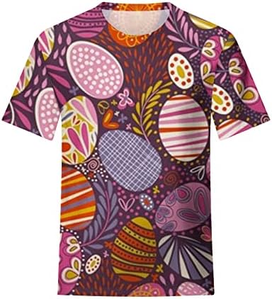 חולצת ביצי פסחא לנשים אופנה קיץ O-צוואר שרוול קצר חולצת חג פסחא