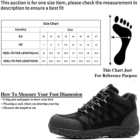 נעלי בטיחות לגברים, נעלי עבודה עמיד למים להחליק עמיד לנקב הוכחה מרוכבים הבוהן לעבוד נעליים לגברים