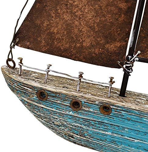 גרייס בית עץ מיני שיט סירת דגם, כפרי עץ סירת קישוט שולחן מדף מנטל מרכזי ימי דקור
