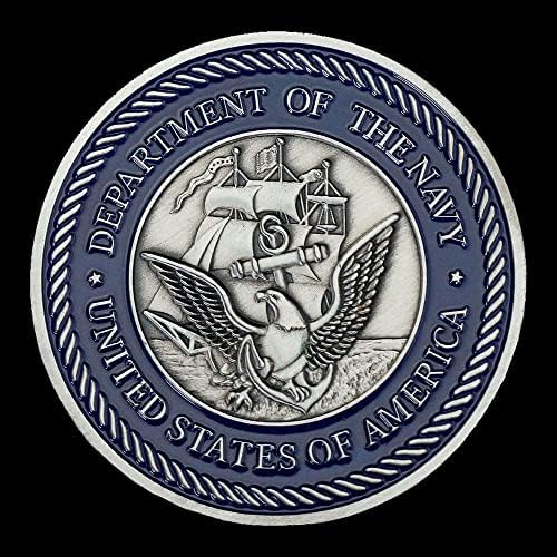 דפוס גולגולת מכסף מחלקת מטבעות צבאית של ארהב מחלקת מדינות משמר החופים של חיל הים מטבע זיכרון מצופה
