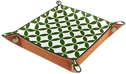 Lyetny יפנית מסורתית ירוקה גיאומטרית דפוס עגול מארגן מגש אחסון קופסת מיטה מיטה קאדי שולחן עבודה