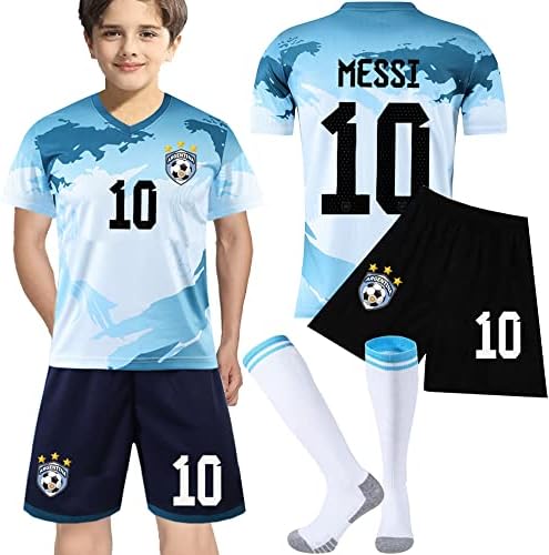 Casmy ילדים נוער ארגנטינה Me-ssii ג'רזי+מכנסי כדורגל קצרת גביע העולם בקבוצת הספורט הכדורגל CAMO ערכת חולצות גרפיות