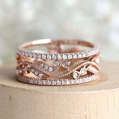 90 טבעות אופנה טבעת סט לנשים קריסטל זירקון תכשיטי זהב טבעת מתנות לנו 6 7 8 9 10 טבעת גודל גודל 6 טבעות