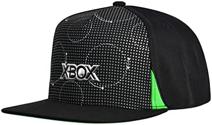 כובע בייסבול של מיקרוסופט אקס בוקס, כובע סנאפבק למבוגרים עם שוליים שטוחים, כובע בייסבול, שחור, מידה אחת