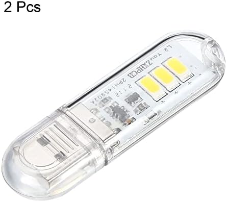 Patikil 3000-3200K מיני LED USB LED, 2 חבילות 0.5W מגע נייד לילה מגע LED LED מקל מנורה דקה למקלה