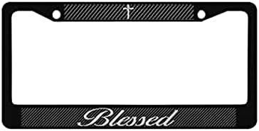 REOOGON מבורך מסר חיובי דתי נוצרי עיצוב נוצרי חובה כבד 3689 לוחית רישוי שחורה מסגרת צלחת מסגרת רישוי.