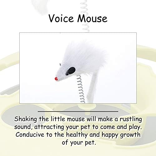 צעצוע חתול אינטראקטיבי של Andiker, מסלול מעגל עכבר עם 1 פטיפון בכדור זזת פטיפון וחתך עכבר, פטיפון
