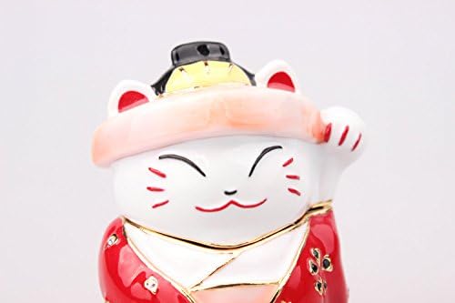 Znewlook Maneki Neko כסף מזל חתול מזל פסל יפני סיני חבילת מתנה של 2 של 2
