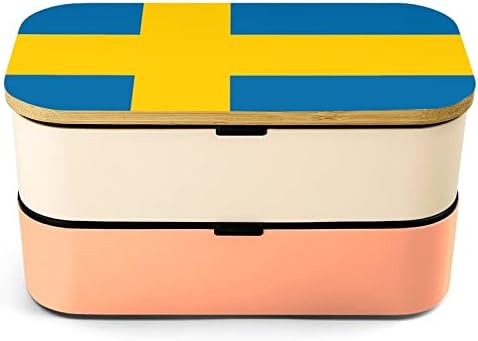 דגל שוודיה דגל בנטו קופסת אוכל בנטו דליפה מכולות מזון בנטו דליפות עם 2 תאים לפיקניק עבודה לא
