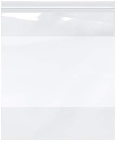 רוכסן פלימור שקיות ניילון משוחזרות עם בלוק לבן, 2 מיל, 13 x 15