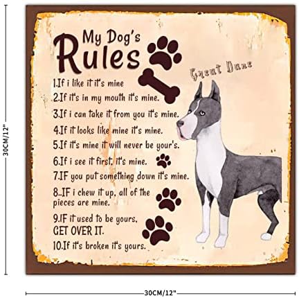 מצחיק כלב מתכת פח סימן שלט שלי כלב של כללים במצוקה לחיות מחמד כלב סימן מבורך מתכת הדפסת בציר לחיות
