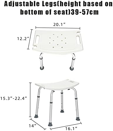 אלומיניום סגסוגת מעלית אמבטיה כיסא 8 קבצי ספסל גומי מחצלת לבן