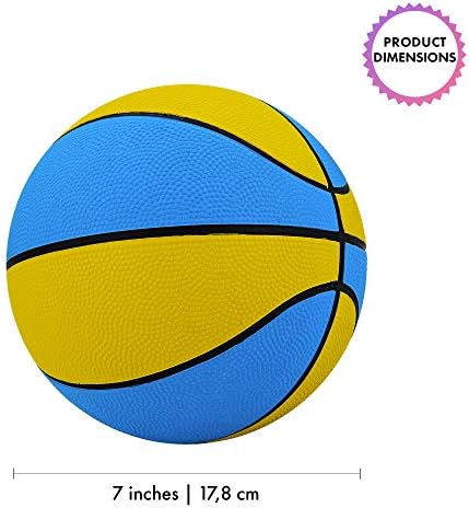 Srenta מיני כדורסל 7 אינץ 'כדורים זוטרים גומי, צבעים שונים בצבעים שונים כדורסל לילדים למתחילים, מיני כדורסל