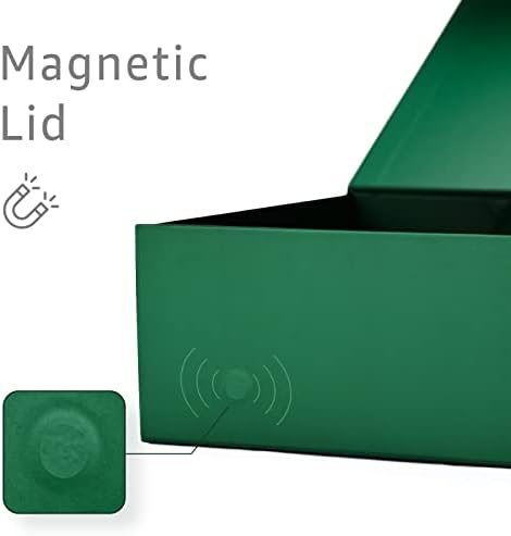 קופסת מתנה מגנטית ליפלום 13.8 על 8.3 על 4.4 אינץ', קופסאות מתנה גדולות 1 מארז קופסאות ריקות ירוקות למתנות