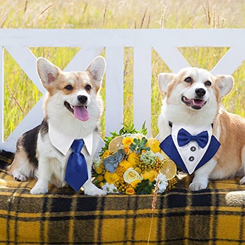 3 חתיכות כלב רשמי טוקסידו טוקסידו חתונה בנדנה כלב כולל עניבות כלבים רשמיות מחמד חיות מחמד צווארון טוקסידו