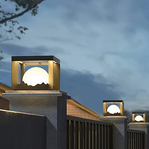 אורות פוסט חיצוניים של dlsixyi, מרובע IP65 אטום למים עמוד גדר מודרני עמוד אורות פוסק פנס חצר נוף נוף נוף