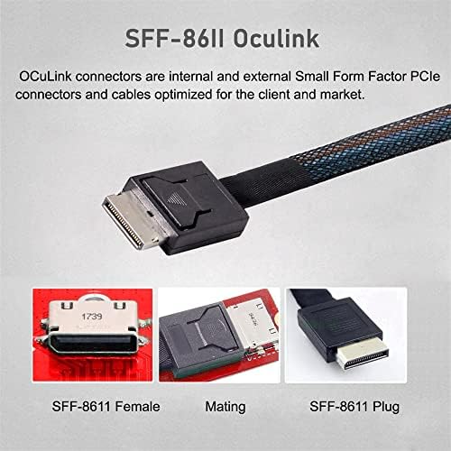 NFHK 4X OCULINK SFF-8612 SFF-8611 ל- PCIE PCI-EXPRESS 16X מתאם עם יציאת חשמל ATX 24PIN לכרטיס גרפי Mainboard