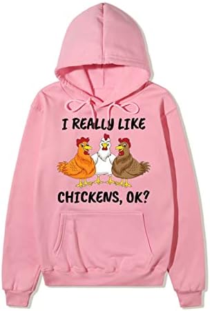 מצחיק תרנגולות שרוך נים חולצות עם כיסי נשים רופף מצויד מקרית חולצות ארוך שרוול סוודרים