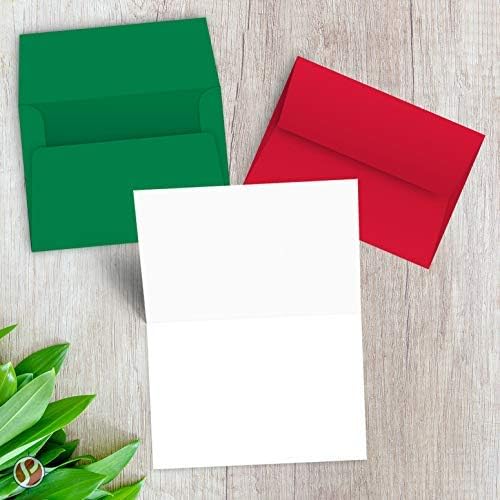 הדפסה מעולה של 2023 כרטיס ברכה לחג המולד / 50 כרטיסי קיפול ריקים לבנים-5 איקס 7 אינץ' כאשר מקופלים / חג המולד צבע