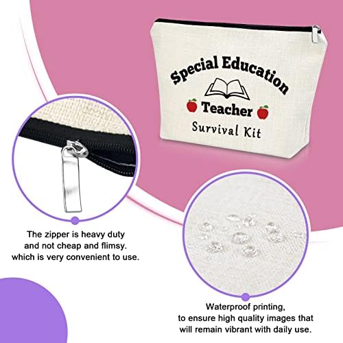 Sazuwu חינוך מיוחד למורה מתנה תיק איפור תודה מתנה לנשים מורים יום מתנה מתנה קוסמטית מתנות פרישה ליום