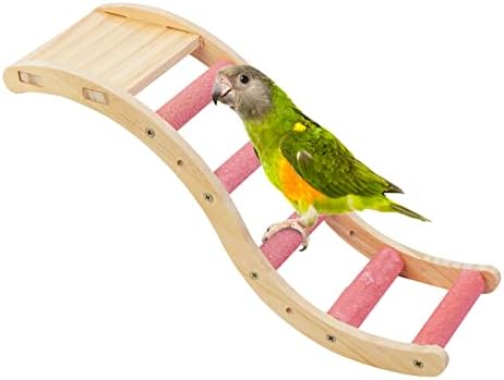 צעצוע של סולם עץ של ציפורים, תוכי חיות מחמד גשר טיפוס, צעצוע לעיסת ציפורים, מוטת ציפורי עץ
