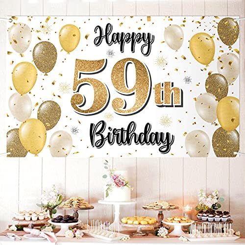 לאסקייר יום הולדת שמח 54 באנר גדול-לחיים ליום הולדת בן 54 רקע צילום קיר ביתי, קישוטים למסיבת יום הולדת