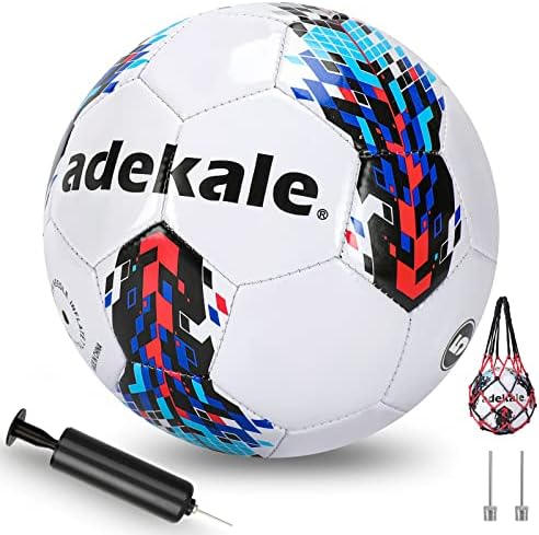 אדקלה כדורגל כדורי רשמי גודל 4/5, פנימי / חיצוני אימון כדור עם משאבת ערכת ומחזיק עבור ילד בנות