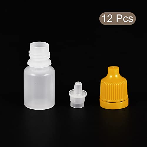 בקבוקי טפטפת פלסטיק ריקים בקבוקים נשירים ניידים סחיטים מכולות 5 מ ל עם כובע צהוב לתיקון, ניקוי, מלאכת יד, נוזלים,