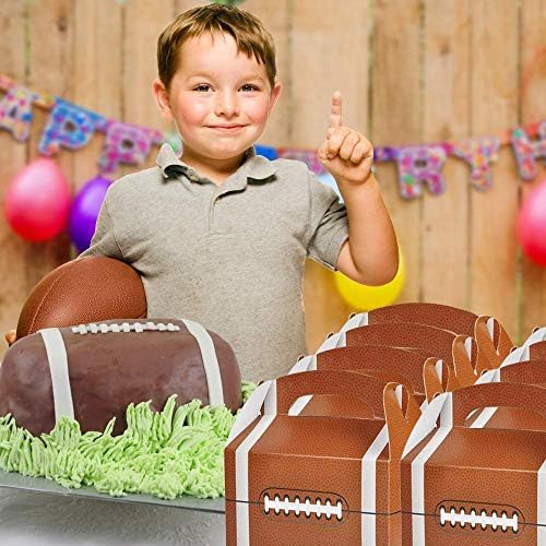 Artcreativitivity Football Freat Box for Candy, Cookies ו- Sports Sports Havers Havers - חבילה של 12 קופסאות עוגיות,
