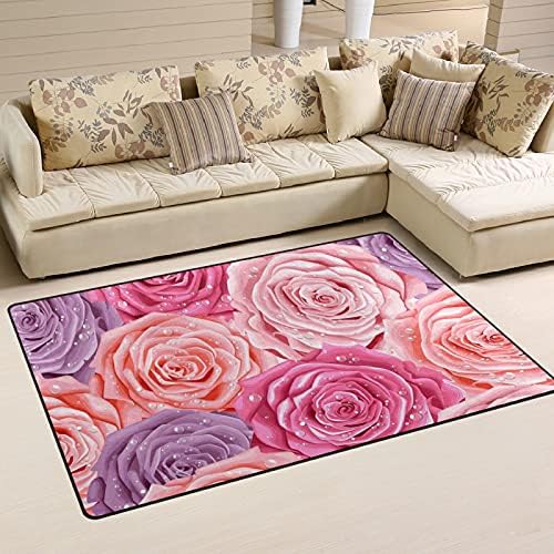 ורדים יפהפיים שטיחים באזור רך גדול משתלת שטיחים פליימט שטיח לילדים משחק חדר שינה בחדר סלון 60x39 אינץ ',