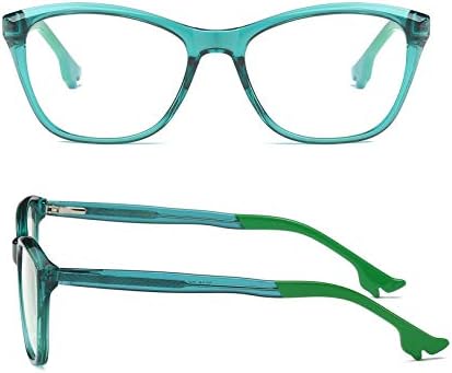 עין חתול כחול אור חסימת משקפיים אופנתי אנטי לחץ בעיניים מחשב משקפיים ללא מרשם לנשים גברים, 2045-ירוק