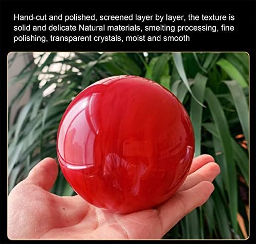 Goobix Grystal Bally Ball Ball Crystal Ball Valling Fengshui Ball Crinments מתנות, כדור אדום טבעי אדום