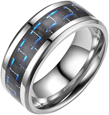 טבעת נירוסטה טבעת שיבוץ להקות חתונה לגברים נשים טונגסטן טונגסטן פולנית הבטחה טבעת טבעת נוחות מתאימה