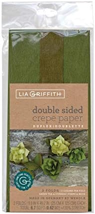 ליה גריפית כפול צדדי קרפ נייר קפלי רול, 6.7-מטרים רבועים, ירוק תה וברוש, שרכים וטחב