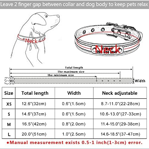 יוהאן כלב צווארון עור אישית כלב קולרים מותאם אישית כלב צווארון כלבים מזהה תגיות מתכוונן גדול בינוני קטן
