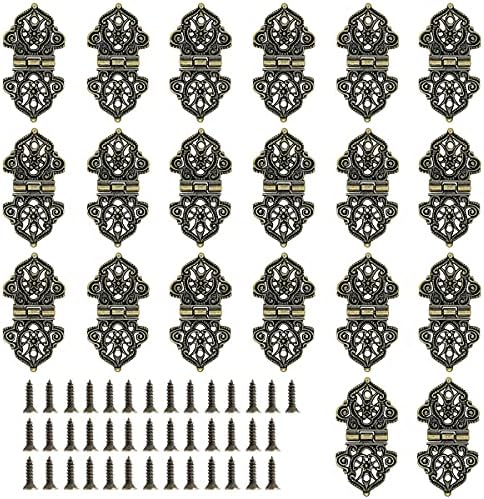 20 יחידות צירים דקורטיביים עתיקים רטרו ברונזה קופסת עיצוב תיבת תכשיטים חומרה לתכשיטים למארזים