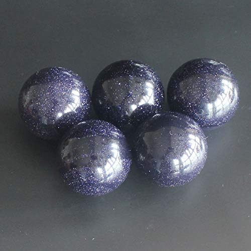 HLBSHI 2PC אבן חן כחולה גולדסטון כדור כדור כדור צ'אקרה ריפוי קריסטל רייקי מלאכה 25 ממ
