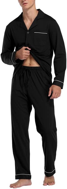 Pajama Set Pajama Pajama Pajama Pajamas לגברים כפתור על בגדי שינה ללבוש גברים לגברים