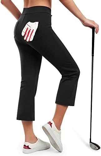 G4Free לנשים Bootcut גולף קפריס עם כיסים יבול יופי יוגה מכנסיים מזדמנים