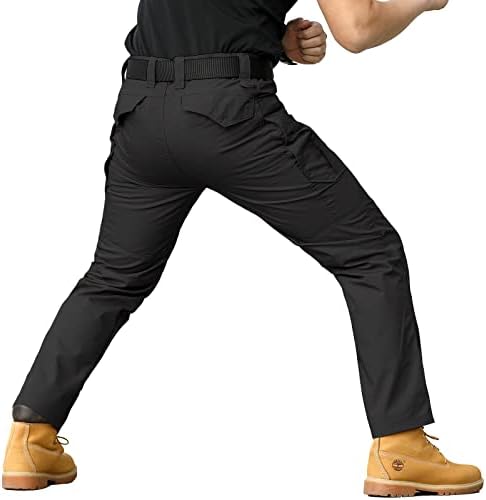 מכנסיים טקטיים קלים של גברים קלים משקל קלים מכנסי מטען צבאיים מכנסי טיול חיצוניים עמידים במים מכנסי עבודה
