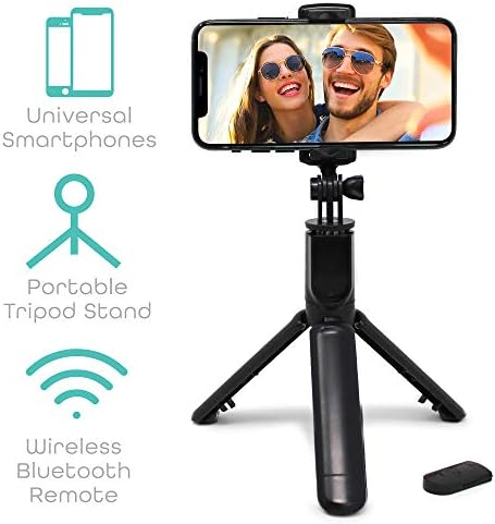 Aduro U-Stream Aluminum Selfie Stick Trictod חצובה טלפון סלולרי הניתן להרחבה עם עמדת טלפון מרוחקת