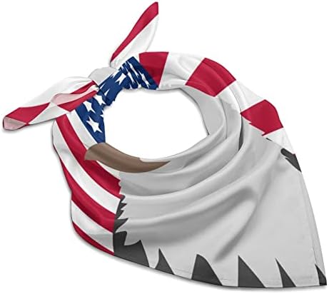 נשר על הדגל האמריקאי בציר משי-כמו כיכר צעיף רך בנדנות הדפסת פנים מסכת בארה ' ב ממחטות