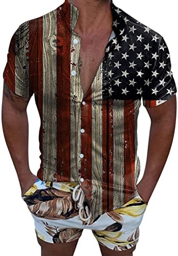 גברים של עצמאות יום חולצות חייל קצר שרוול כפתור למטה פטריוטית חולצה אמריקאי דגל קיץ מזדמן חולצה