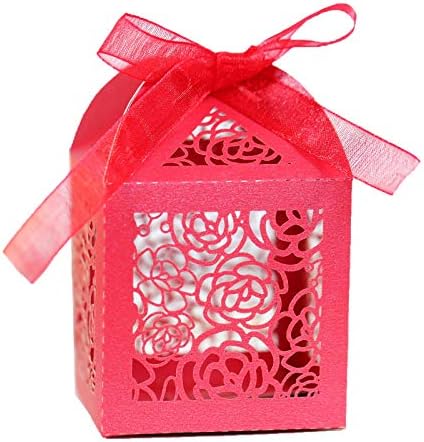 100 יחידות פרח ורד פרל נייר חלול מעדיף קישוט אחסון קופסאות קנאות מתנות